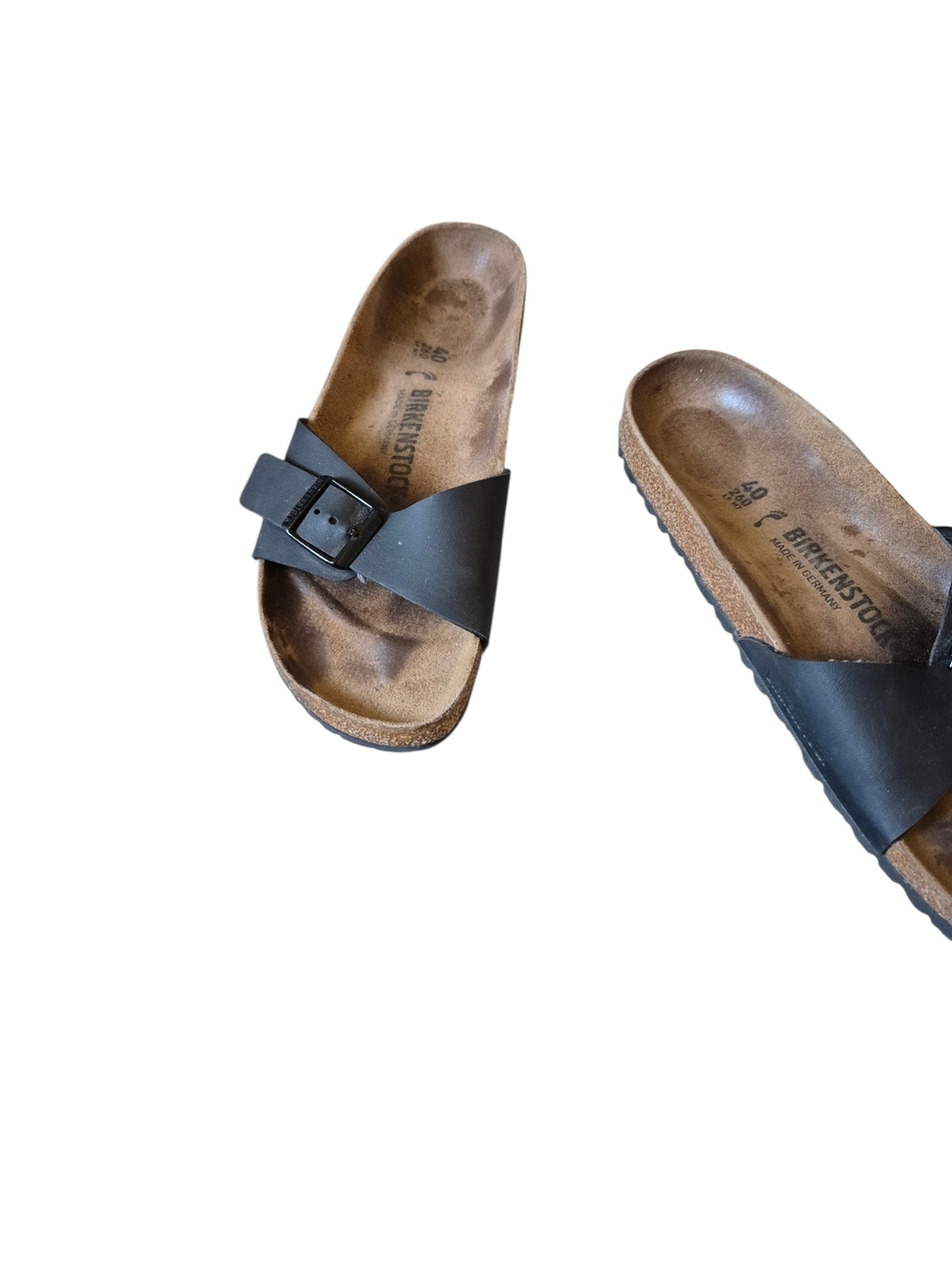 Birkenstock Black Leather Slide Sandals - Picture 2 of 9